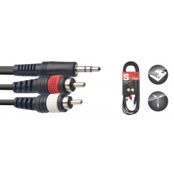 Stagg 3m 3.5mm Jack - 2RCA Lead