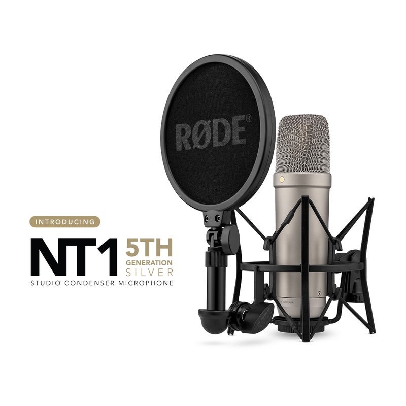 Rode Microphones NT1 5th Generation Silver Studio Condenser Microphone XLR  & USB