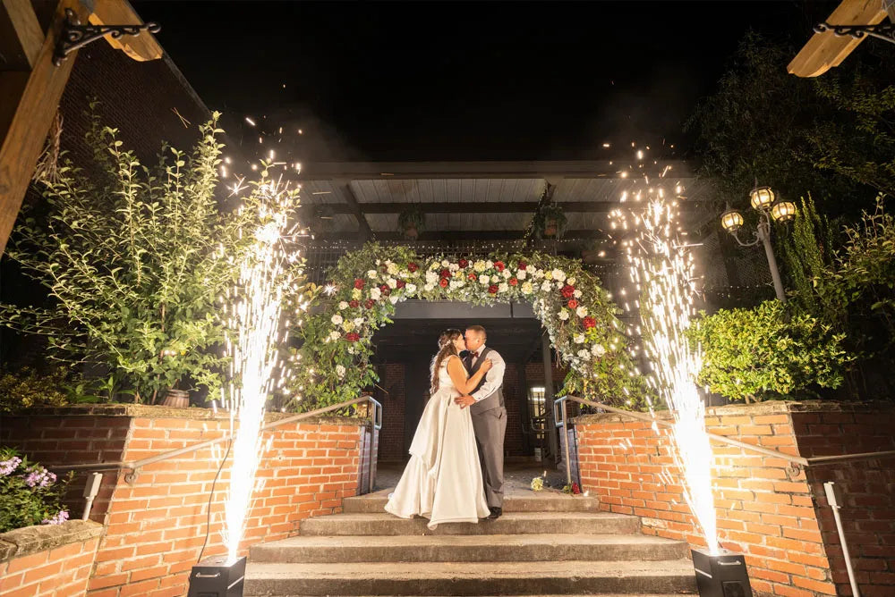 Event Lighting Cold Spark Machine creating spark effects at a wedding