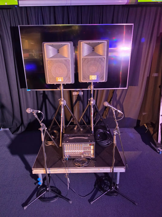 Dual Speaker & Mixer PA System Package