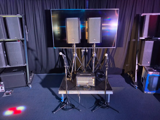 Quad Speaker & Mixer Premium PA System Package