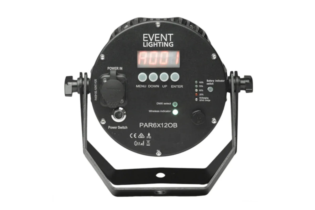 Event Lighting PAR6X12OB rear control panel