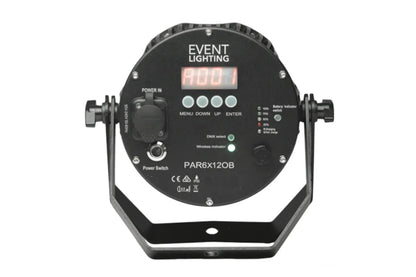 Event Lighting PAR6X12OB rear control panel