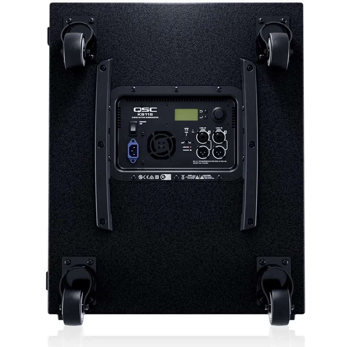 QSC KS118 3600W Self Powered 18" Subwoofer – rear control panel