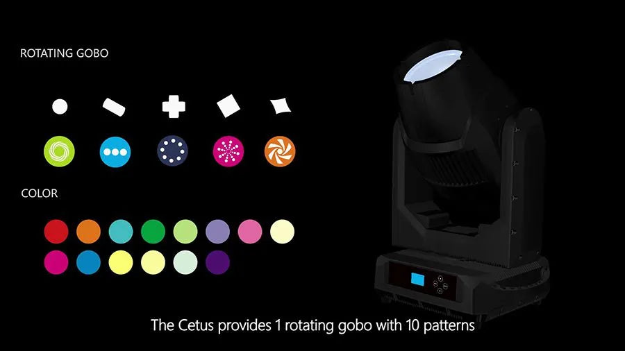 ACME Cetus XP380 moving head rotating gobo and colour options